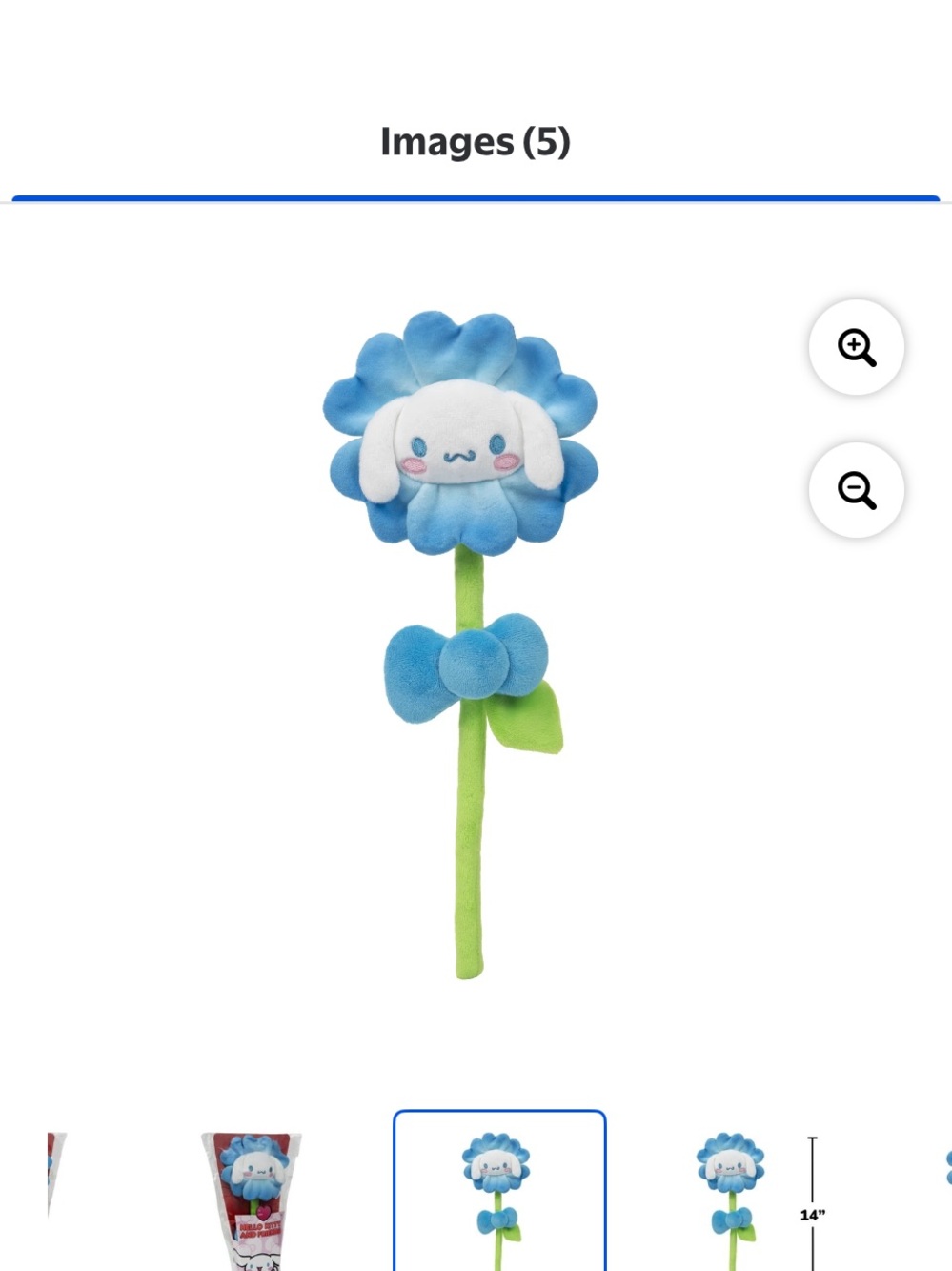 Hello KittyŽ and Friends 14-inch Plush Flower - Cinnamoroll⢠Ombre Blue